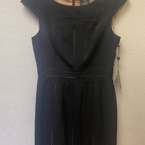 Adrianna Papell Black Cap-Sleeve Sheath Dress size 10 NWT